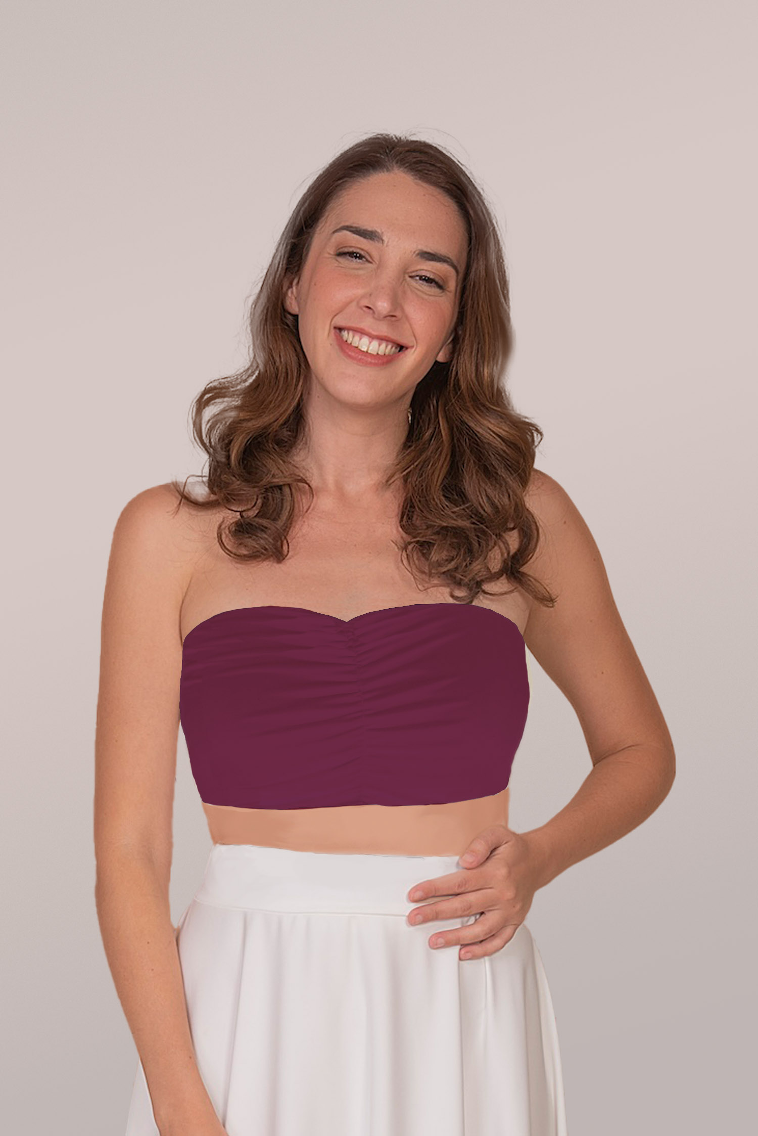 HEART BANDEAU IN AUBERGINE, S