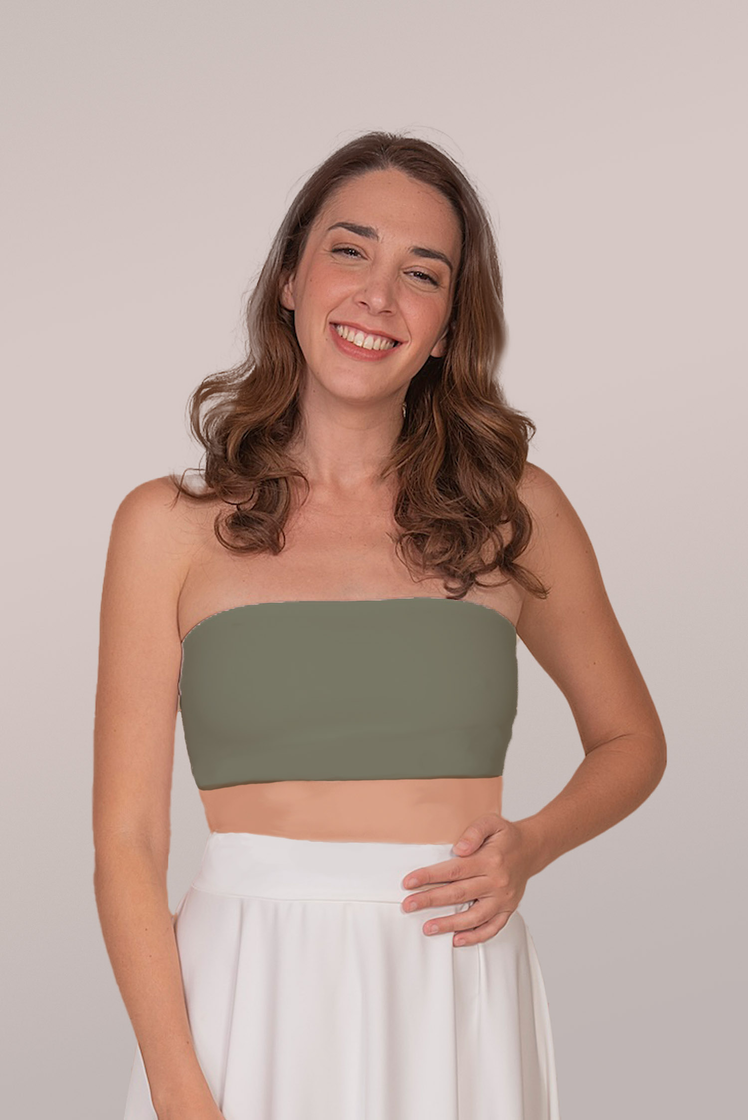 HEART BANDEAU IN OLIVE, S