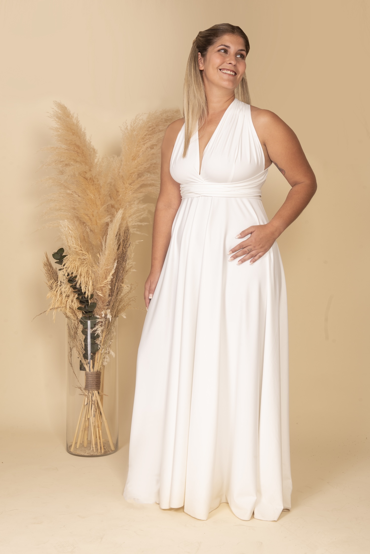LONG CLASSIC BRIDE CURVY IN IVORY