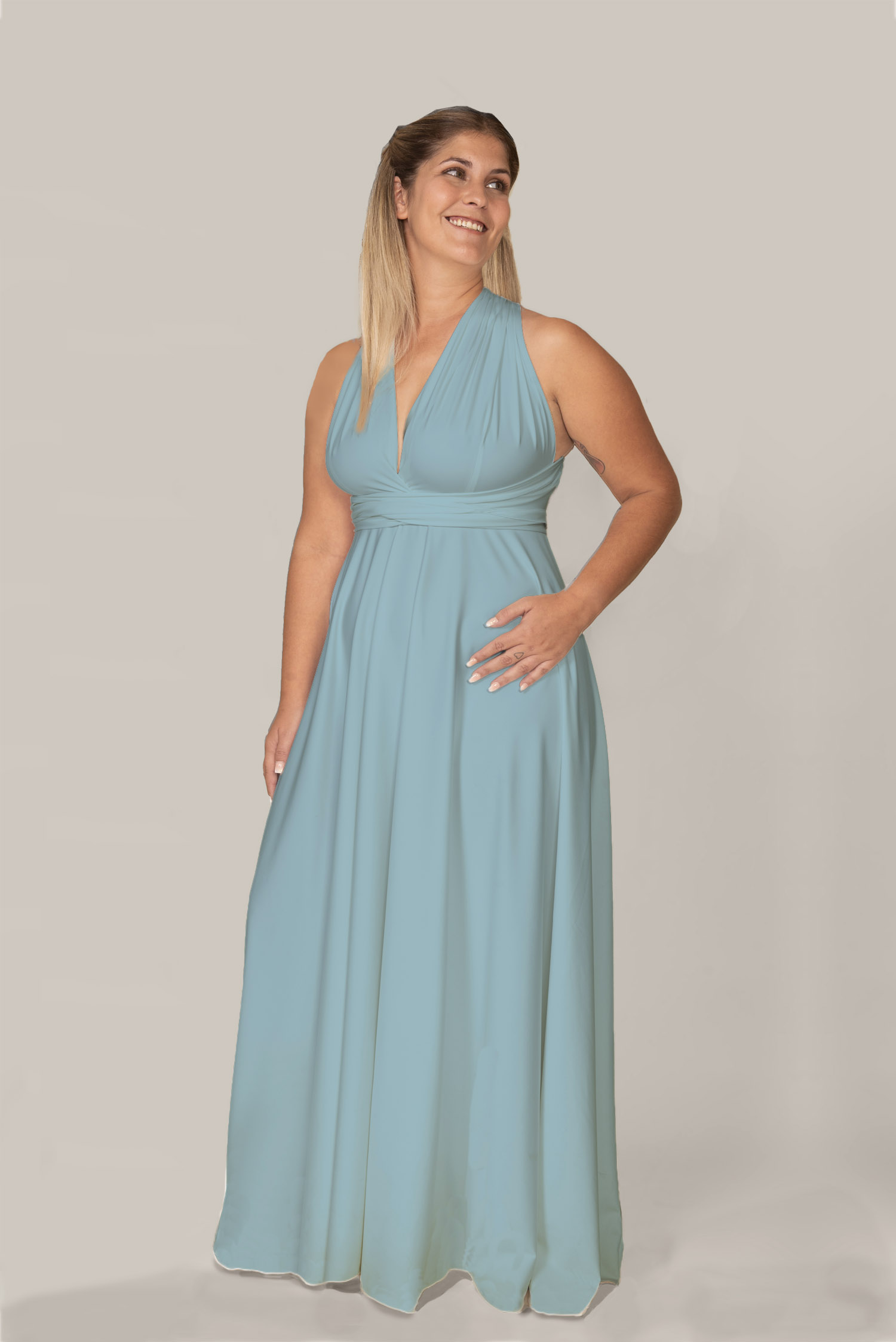 LONG CLASSIC CURVY IN TURQUOISE